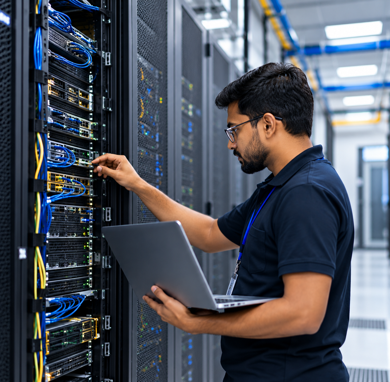 Illustration of connected server infrastructure